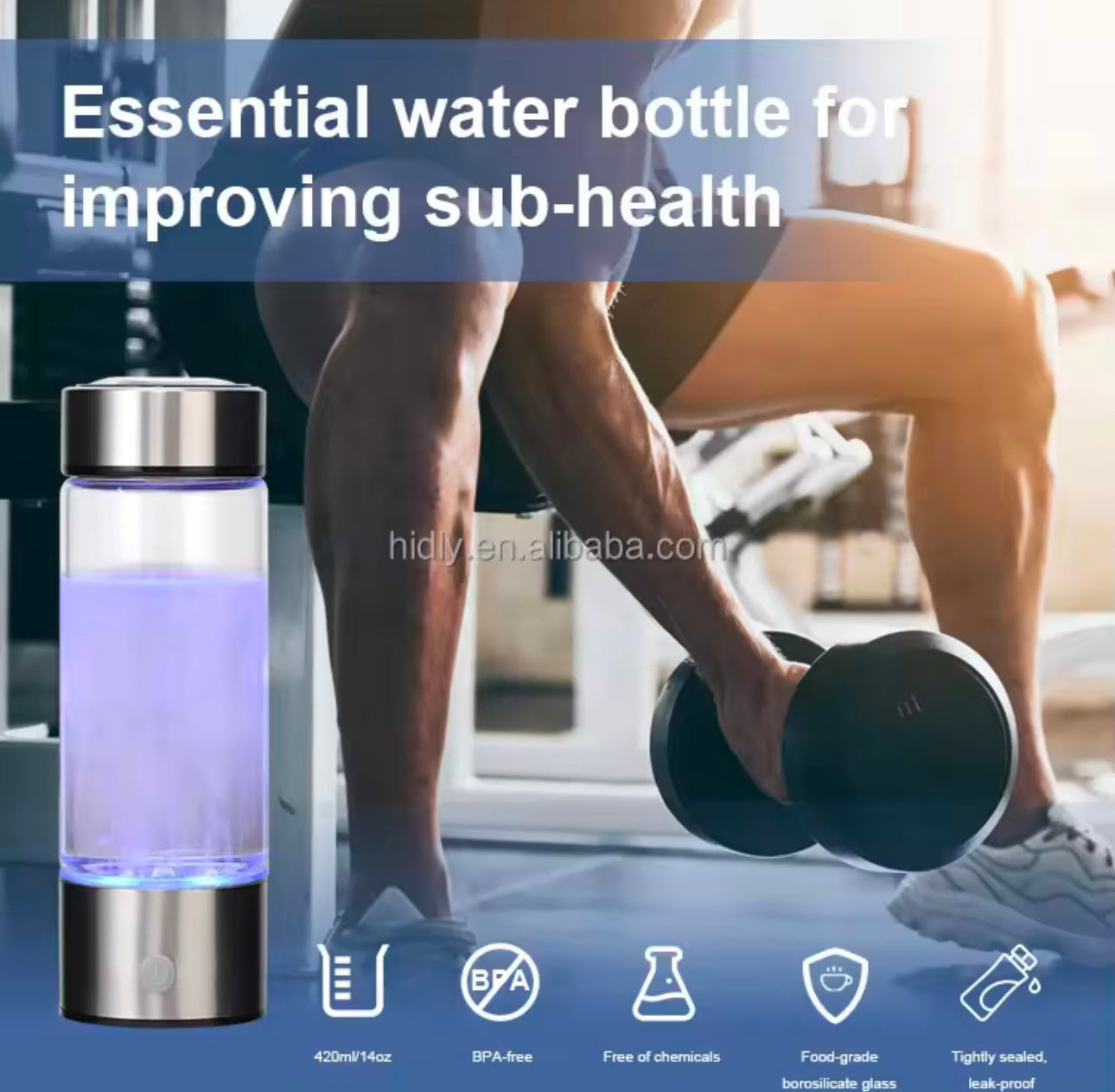 Hydrogen Glass Water Bottle